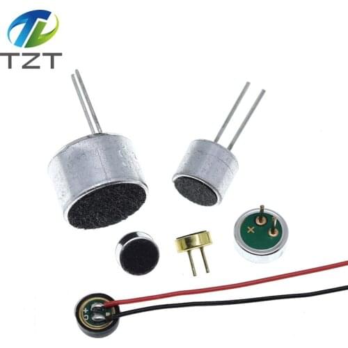 TZT 10 PCS/LOT 9x7mm 9767 6x5mm 6050 6x2.2mm 6022 4.5x2.2mm 4522 4x1.5mm 4015 Microphone Electret Microphone with 2 pin pick-up