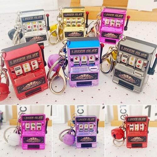 Mini Slot Machine Toy Keychain Creatives Interesting Keychain Works Great as Stress Reliever for Kids Adults d88