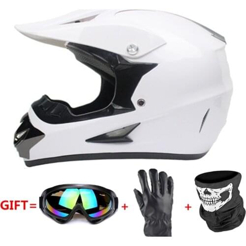 White Motorcycle Helmet Casco Moto Off Road Helmet ATV Dirt Bike Downhill MTB DH Capacete Moto Glasses Motocross Helmet