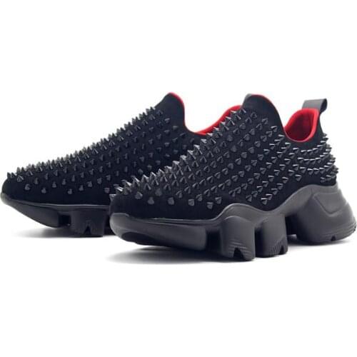 New handmade increase Men Shoes Winter High Quality Slip on Round toe Rivet casual shoes Fashion Sports shoes for men