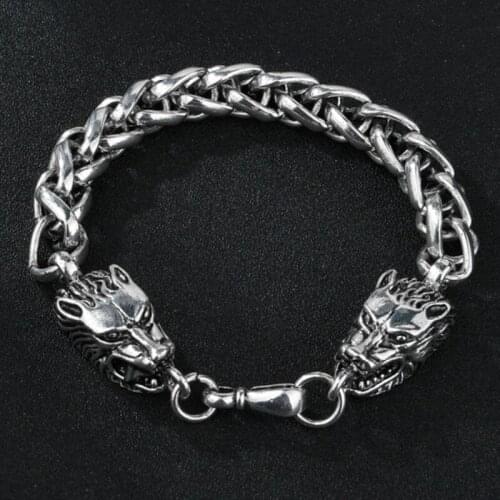 New Arrival Men Bracelet Bangle Punk Men Jewelry Accessories Male Leopard Head Link Bracelet Charm Wristband pulseira