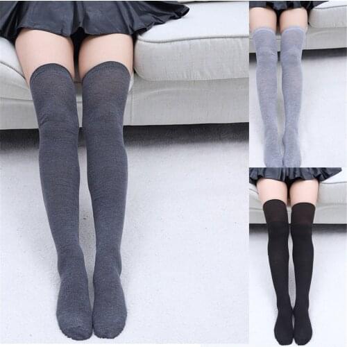 New Women Socks Fashion Stockings Casual Cotton Thigh High Over Knee Cotton High Socks Girls Female Long Knee Sock Женские чулки