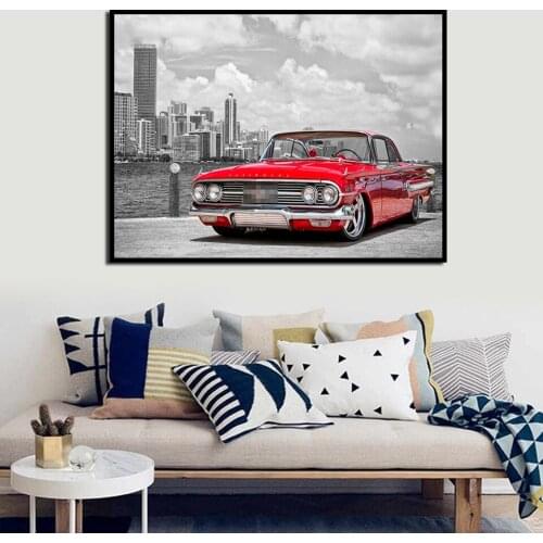 Poster Canvas Painting HD Print Boutique Retro Black and White Car Wall Art Modern Nordic Simple Living Room Home Decoration