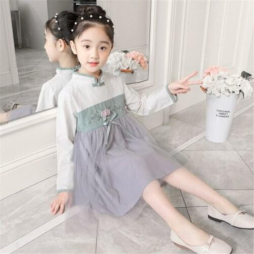 Princess dress costume Hanfu Tang suit 2020 Korean version of the girl national retro dress Chinese cheongsam qipao dress