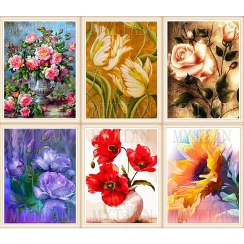 Full square/round drill Mosaic Pattern 5D DIY Diamond art Embroidery Flower diamond painting cross stitch home decor gift