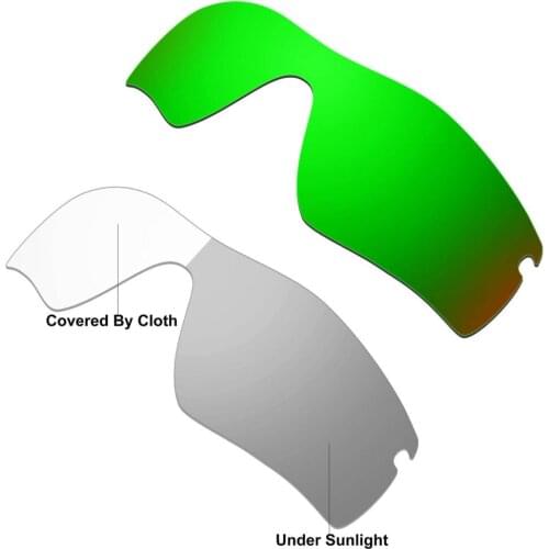 2 Pairs HKUCO For Radar Path Sunglasses Polarized Replacement Lenses-Green & Photochromic
