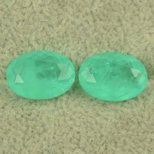Wholesale Paraiba Stone 3x5~13x18mm Green Color Oval Shape Brilliant Cut Crystal Glass Spliced Fusion Gems For Jewelry Making