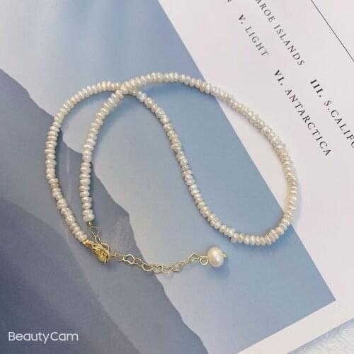 Retro Irregular Pearl Clavicle Chain Elegant Women Natural Fresh Water Pearl Bead Necklace Jewelry