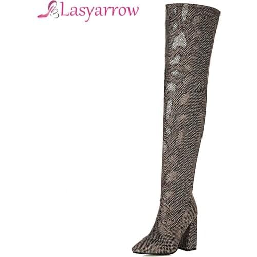 Lasyarrow 2020 Big Size 33-48 Over The Knee Boots Sexy Extreme High Heels Pointed Toe Women Boots Winter Keep Warm Ladies Shoes