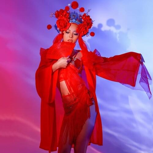 Sexy Gogo Dancer Costume Women Festival Clothing Bikini Fringe Stage Outfit New Year Celebrate Wear Club Party Clothing BL5284