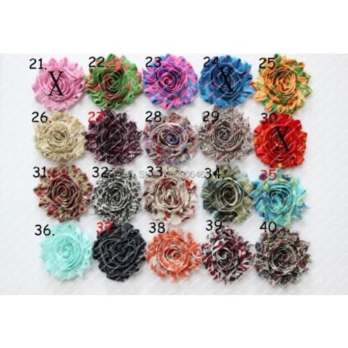 2.5" Print chic shabby frayed chiffon flowers,chiffon flowers 200pcs/lot