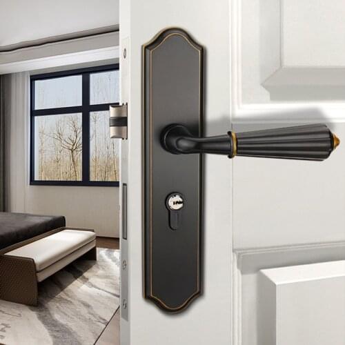 Modern American Bedroom Mortise Handle Door Lock Security Entry Split Silent Lock Core Furniture Indoor Door Handle Lock Set
