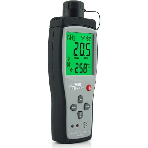 Smart sensor Handheld Ammonia Gas NH3 Detector Meter Tester Monitor Range 0-100PPM Sound Light Alarm Gas Analyzers AR8500
