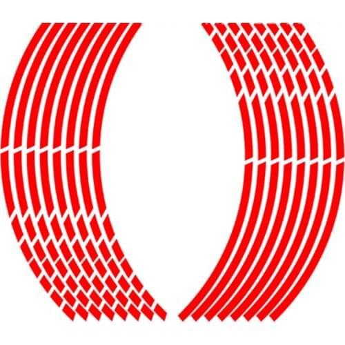 Universal Type 17-18 Inch Breakpoint Reflective Strip Motorcycle Modeling Wheel Hub Reflective Sticker 16 Strips for Auto parts