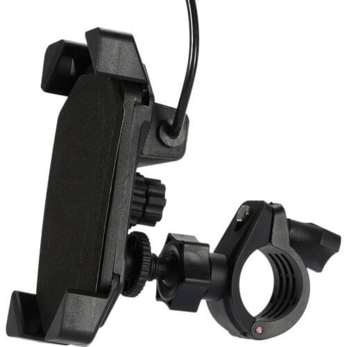 Universal Bike Motorcycle Handlebar Cell Phone Mount Holder with USB Charger for 3.5-7 inch Cell Phone GPS