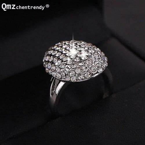 Top qualtiy wholesale price loves Twilight CZ Crystal Iced Out Engagement Finger Rings For Women Wedding Fine Jewelry