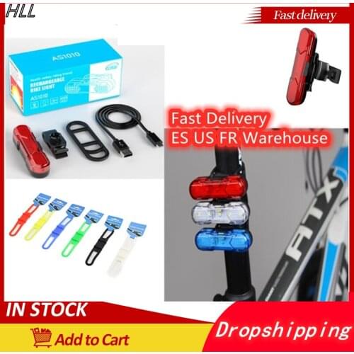 USB Rechargeable Tail Lamp LED Bicycle Warning Safety Waterproof Cycling Accessories Light Night Bicycle Lights Bike Rear Lamp