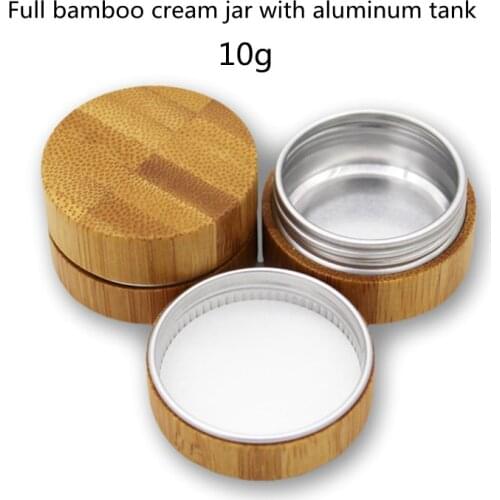 10/30/50pcs New Bamboo Bottle Cream Jar With Aluminum Tank Cream Refillable Empty Cosmetic Makeup Container Bottle Storage Box
