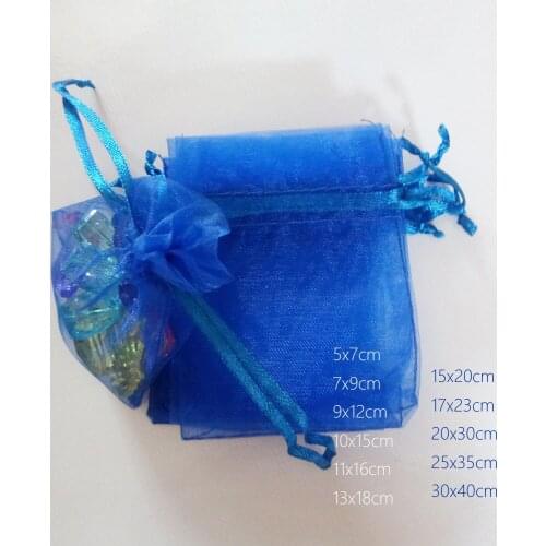 1000pcs Royal Blue Gift Bags For Jewelry Bags And Packaging Organza Bag Drawstring Bag Wedding/Woman Storage Display Pouches