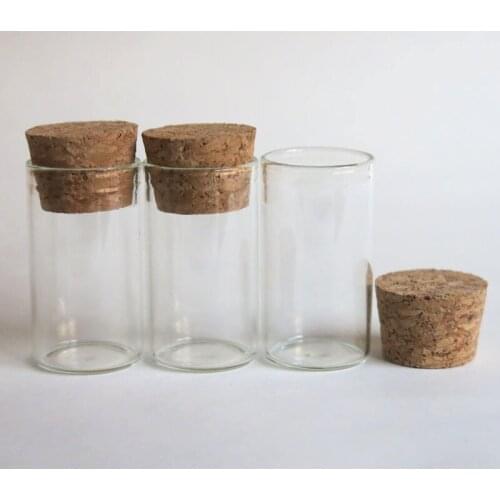 1000 x 7ml Transparent Glass Tube with Wood Cork Empty Glass Bottle Cork Stoppered Tube Clear Glass Bottle With Cork 22*40mm