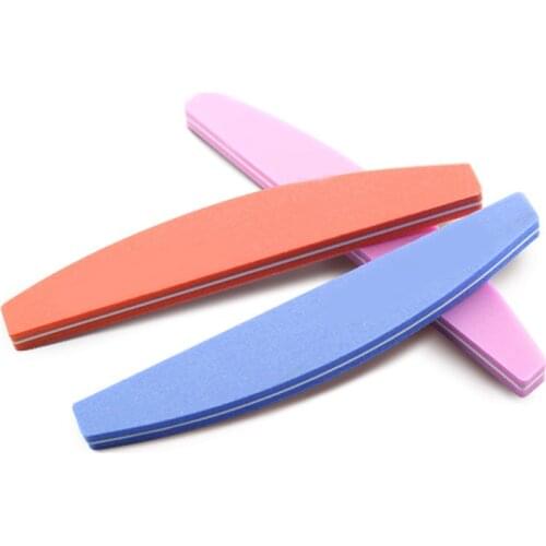 3Pcs/lot Nail Buffer File 100/180 Sanding Buffer Block Pedicure Washable Manicure Tools Half Moon Professional Nail Files Beauty