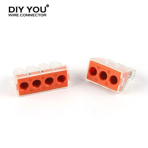 30/50/100Pcs 6.0mm2 PCT Universal Compact Electrical Wire Connector Mini Fast push in Conductor Wiring Connector Terminal Block