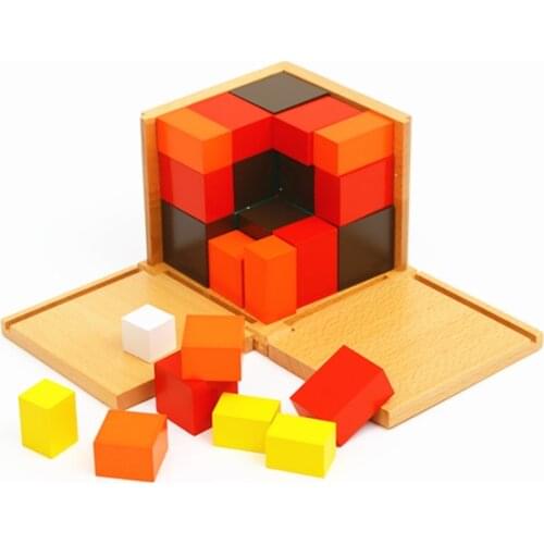 Arithmetic Trinomial Cube Montessori Mathematics Materials for Elementary Wooden Math Toys for Kids Trinomial Cube Learning Tool