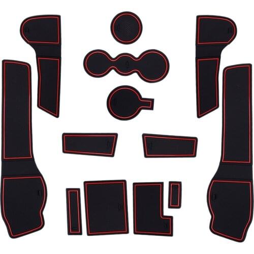 Car 13pcs PVC Gate Slot Door Groove Non-slip Cup Holder Mat Pad Fit For VW Passat B8 2015 2016 2017 2018 2019