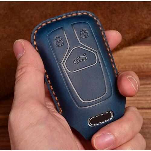 Car Key Cover Case for Audi A4L A4 B9 Q5 Q7 TT TTS TFSI A5 S5 8S 2016 2017 Car Remote Key Fob Shell Covers Case Protect Ring