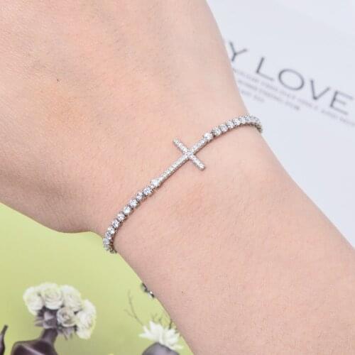 New fashion temperament cross-pulling zircon bracelet female/girl sweet romantic jewelry gift SL-018