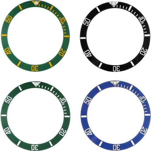 38mm Watch Face Ceramic Bezel Insert For 40mm Submariner Automatic Mens Watches Replace Accessories Black/Blue/Green