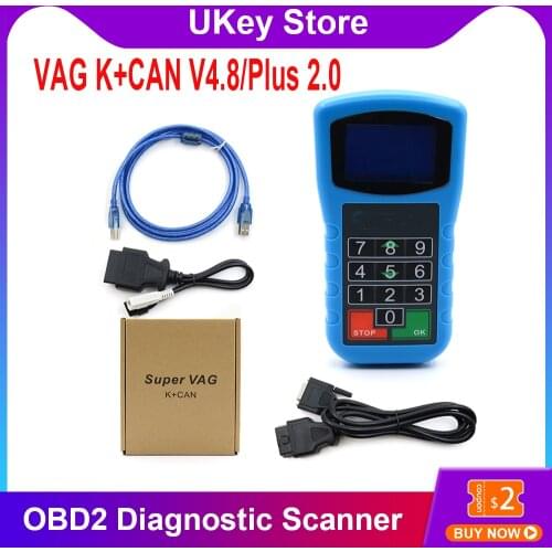 For Super VAG K+CAN Plus 2.0 / V4.8 OBD Diagnostic Scanner For VW For Audi For Skoda For Seat Mileage Correction Pin Code Reader