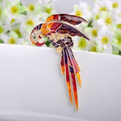 Nice Red Birds Brooch Pin Perfect Enamel Brooches women Birthday Gift Broche Gold Brooches Pins Broches Women Hijab Accessories