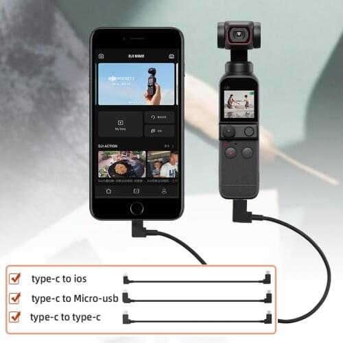 30cm Extension Data Line Cable for DJI POCKET 2 Mavic Mini 2 Camera Type-c To Type-c/Android/IOS Micro USB Connection Phone