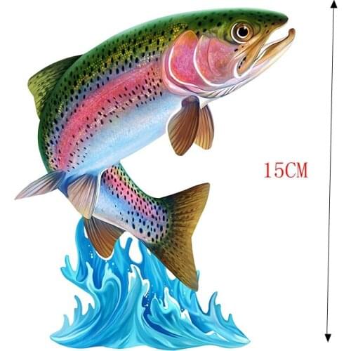 Cool Jumping Northern Pike Walleye 3D Fish Wall Art Stationery Car Sticker Car Decal for Car Bike Motorcycle Room