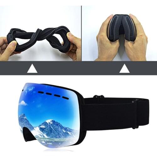 Ski Goggles Frameless Magnetic Interchangeable Lens Anti-UV Snow Goggles