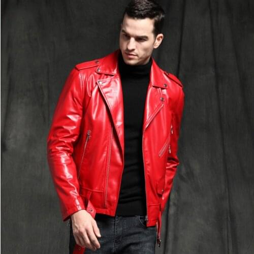 2020 New White Casual Formal Genuine Leather Jacket Men Autumn Spring Good Quality Slim Short Real Sheepskin Leather Coat