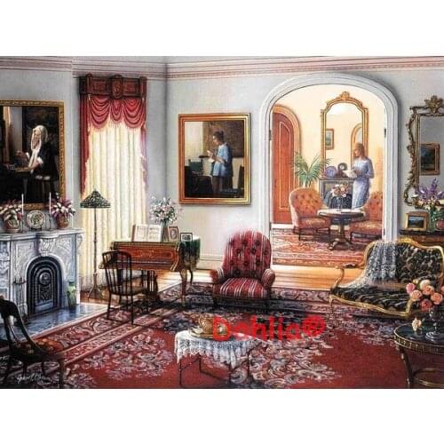 Romantic home living room Handmade Needlework Embroidery DIY Aida Cross Stitch Kits Crafts 14CT Unprinted Home decor wall Arts