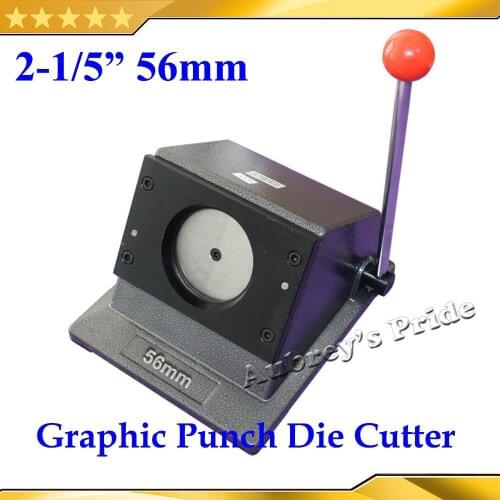 NEW Heavy Duty Manual Round 56mm 2-1/5" Multi Sheets Stand Paper Graphic Punch Die Cutter for Pro Button Maker