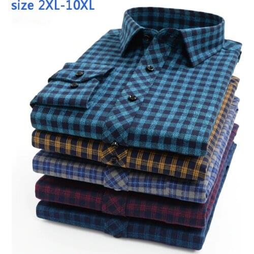 New arrival Polychromatic Plaid fashion autumn hihg qulatiy Print mens super large 10XL long-sleeve shirt plus size XXL-9XL10XL