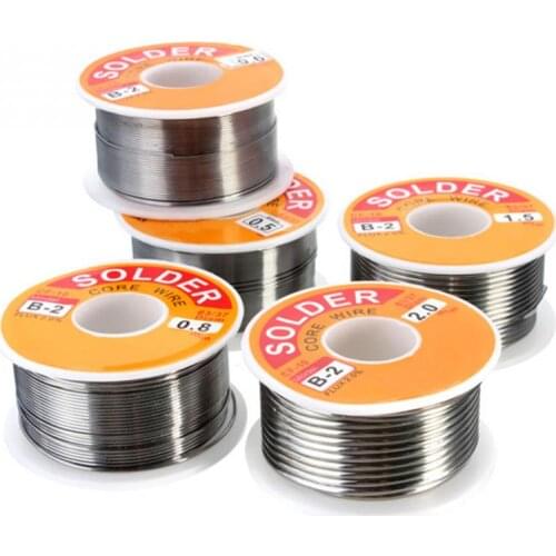 NEW 100g 0.6/0.8/1/1.2 63/37 FLUX 2.0% 45FT Tin Lead Tin Wire Melt Rosin Core Solder Soldering Wire Roll No-clean
