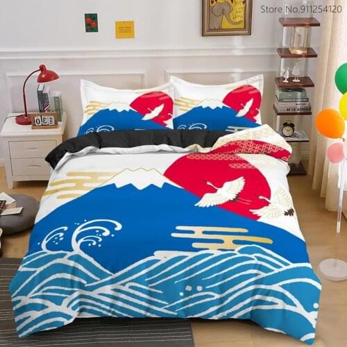 Ocean Wave Duvet Cover 2/3 Piece Natural Scenery Bed Linen Set Beach Comforter Quilt Cover Single Double Queen King Size Bed Set