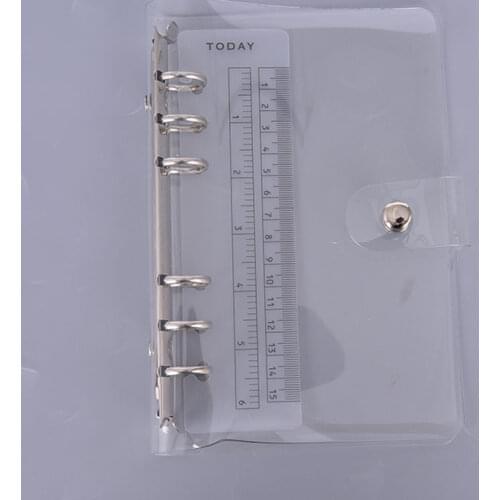 Transparent PVC Plastic Clip File Binder Planner Agenda School Office Supplies Folder A5/A6/A7 Notebook Loose Leaf Ring