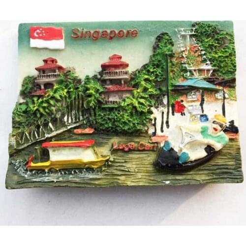 QIQIPP Singapore Sentosa Skyline Sliding Sled Travel Souvenir Fridge Magnet Sticker