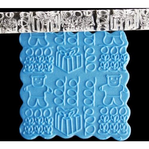 Christmas Embossing Rolling Fondant Rolling Pins Polymer Clay Tool Gift Fondant Decoration Tools