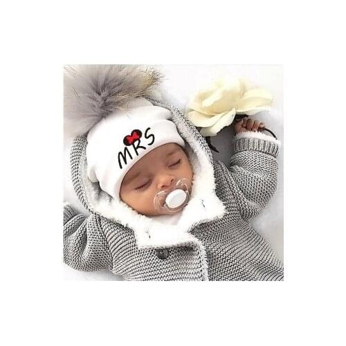 Newborn cotton hats baby pom pom photo props mrs mr childrens kids hat boy accessories toddler girl cap bonnet baby hats