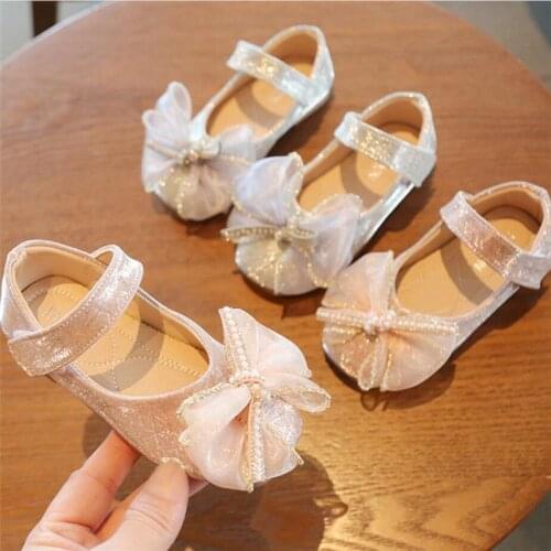 Girls spring and summer shoes Childrens printed soft sole comfortable casual shoes Girls Bowknot princess shoes Size 21-30