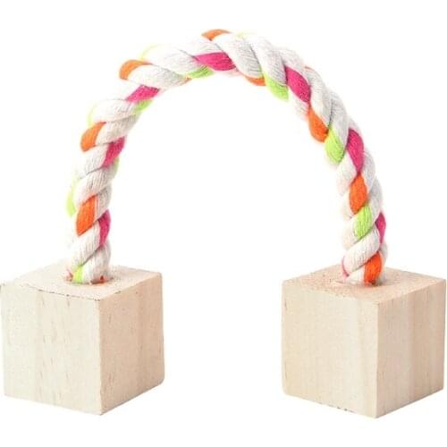 Rope Wood Blocks Hamster Chew Toy Mouse Guinea Rat Hedgehog Exercise Play Toys
