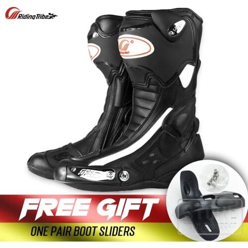 Motorcycles boot Protective Gears boots Mircrofiber Leather leather motorcycle boots For street Racing Motorbike shoes boot