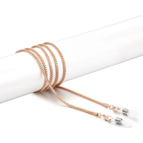 Gold Silver Black Brown Alloy Box Chain Eyeglasses Chains Reading Glasses Sunglasses Strap Cord Holder Neck Headband Accessories